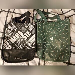 lululemon athletica Black and Green Tote‎ Bag / Lunch Bag Set